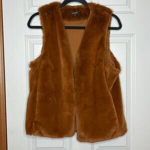 Stella and Dot Brown Faux Fur Vest Small‎